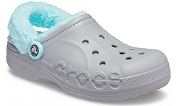 Crocs Baya Lined Fuzz Clog Утепленные Серые с голубым