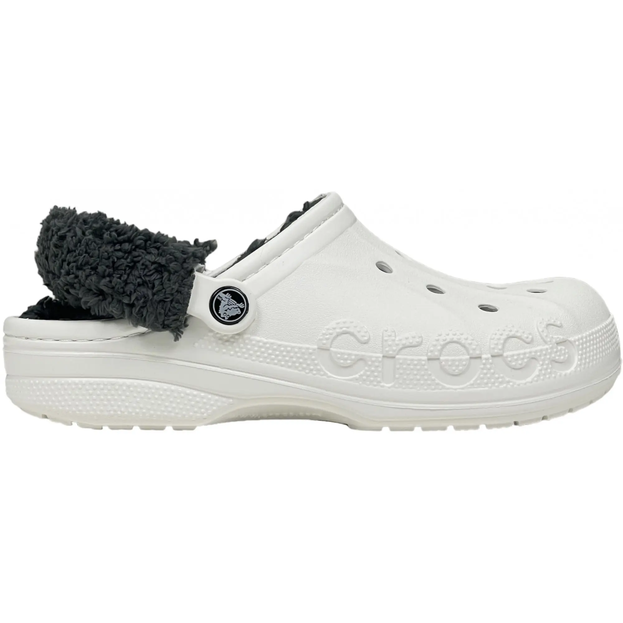White crocs fuzz top
