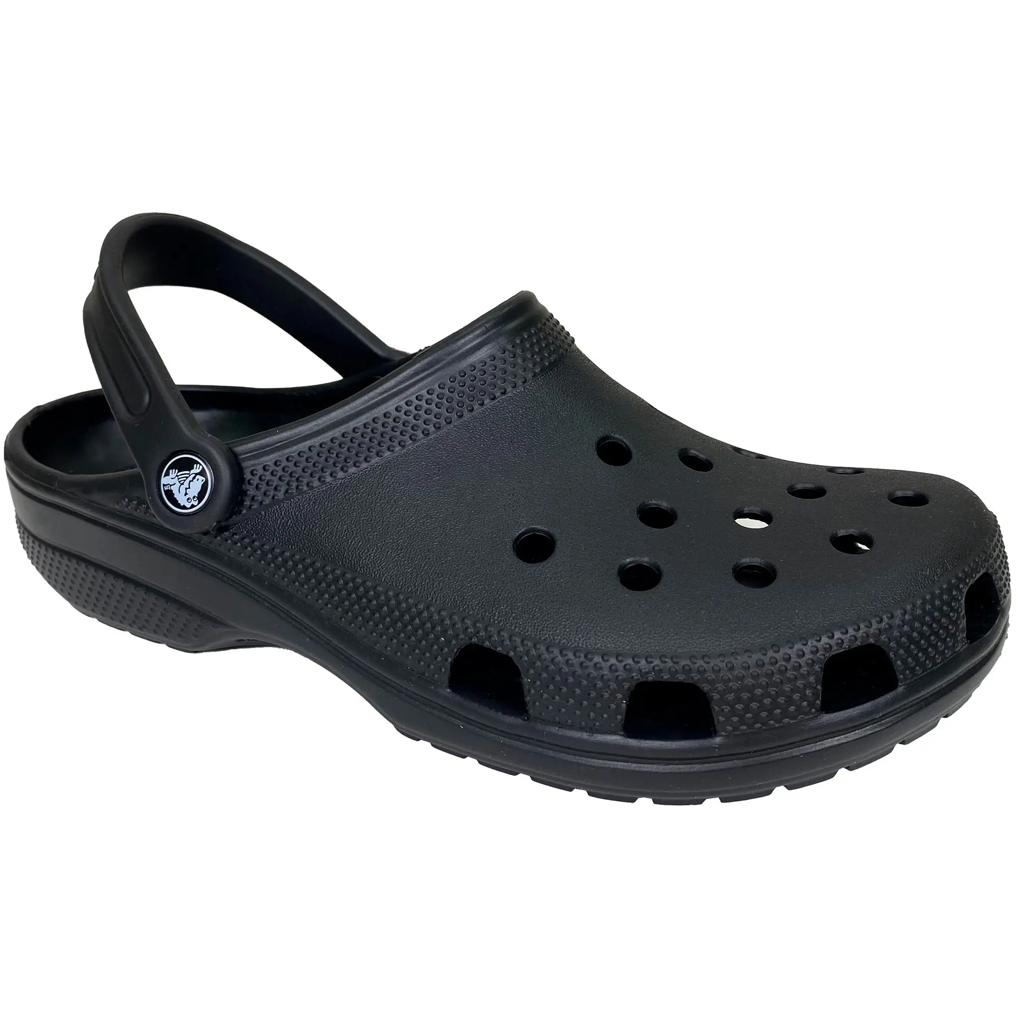 Solid black crocs discount